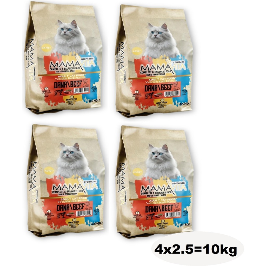 Mamavita Biftekli Yetişkin Kedi Kuru Maması 10KG (4x2.5) - 4 Diğer Fiyatı