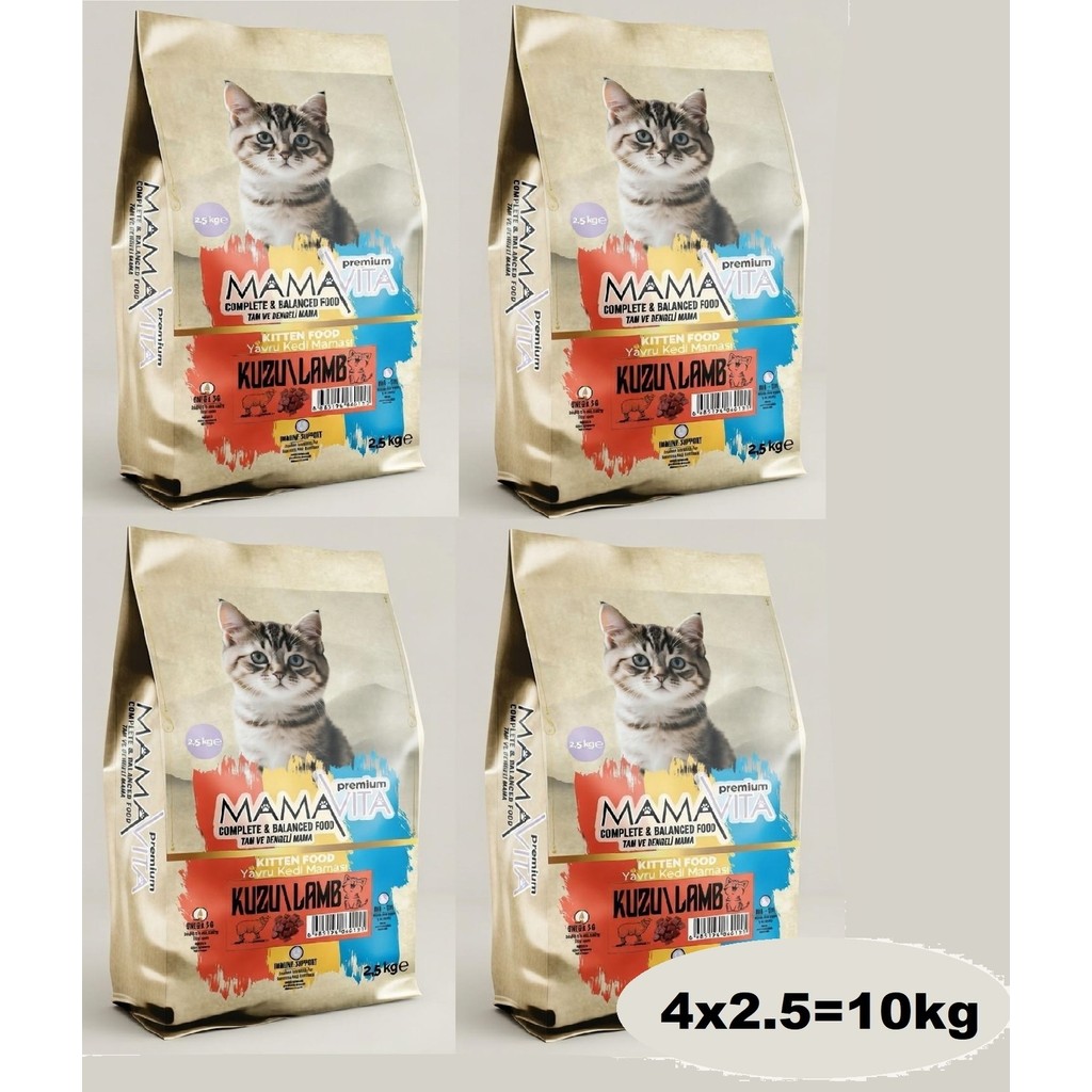 Mamavita Kuzu Etli Yavru Kedi Kuru Maması 10KG (4x2.5) - 4 Evcil Hayvan Ürünleri Fiyatı