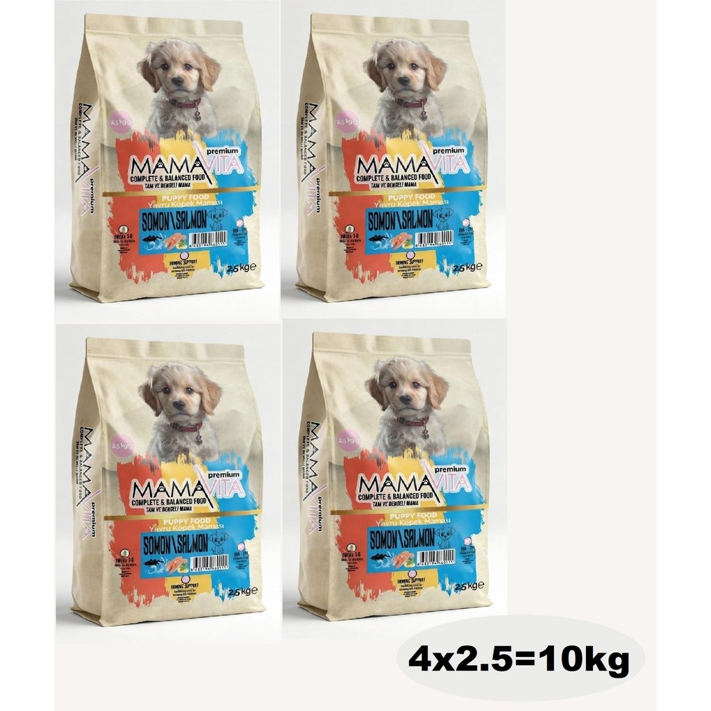 Mamavita Somonlu Yavru Kuru Köpek Maması 10 kg (4x2.5) - 4 Evcil Hayvan Ürünleri Fiyatı