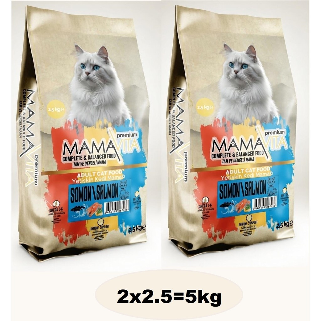 Mamavita Somonlu Yetişkin Kedi Kuru Maması 5kg (2x2.5) - 2 Evcil Hayvan Ürünleri Fiyatı