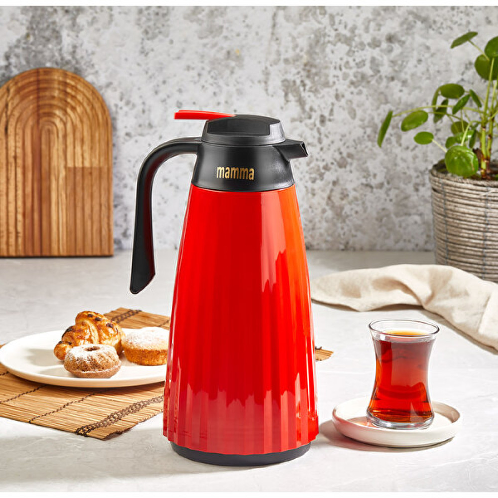Mamma Flores Çift Cam Termos 1,5 Litre - 1,5 lt - Kırmızı Termoslar Fiyatı