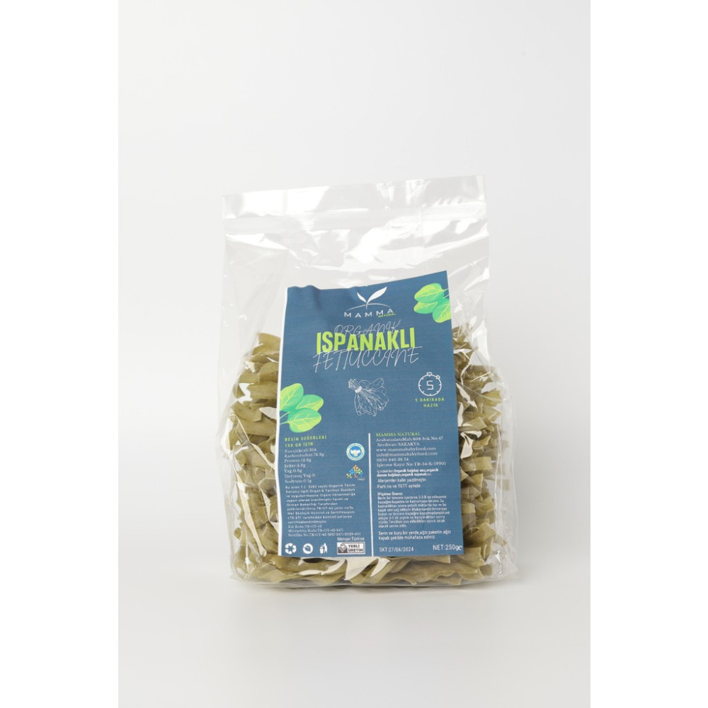 Mamma Organik Ispanaklı Fettuccine 250 gr Katkı Maddesi Olmadan Doğal Lezzet Makarnalar Fiyatı