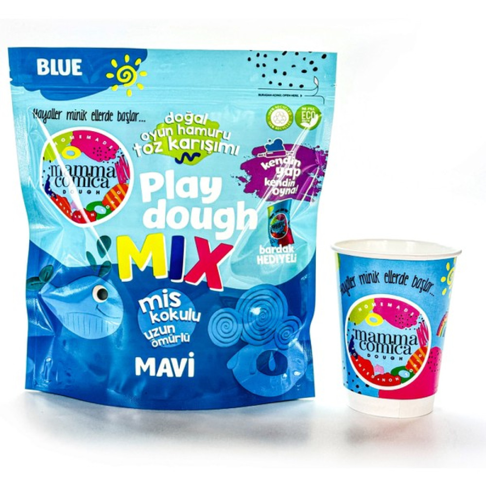 Mammacomica Dough Kendin Yap Kendin Oyna Doğal Oyun Hamuru Toz Karışımı- Mavi -800GR Eğitici Oyuncak Fiyatı