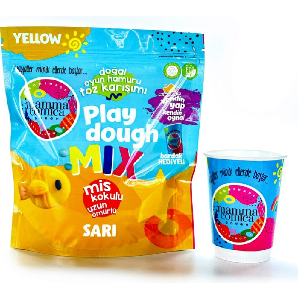 Mammacomica Dough Kendin Yap Kendin Oyna Doğal Oyun Hamuru Toz Karışımı- SARI-800GR - Sarı Eğitici Oyuncak Fiyatı