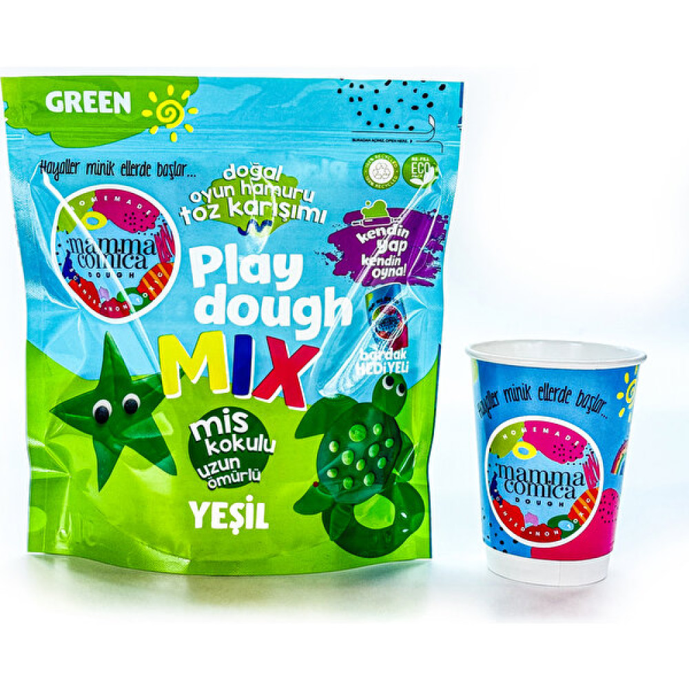 Mammacomica Dough Kendin Yap Kendin Oyna Doğal Oyun Hamuru Toz Karışımı- Yeşil -800GR Eğitici Oyuncak Fiyatı