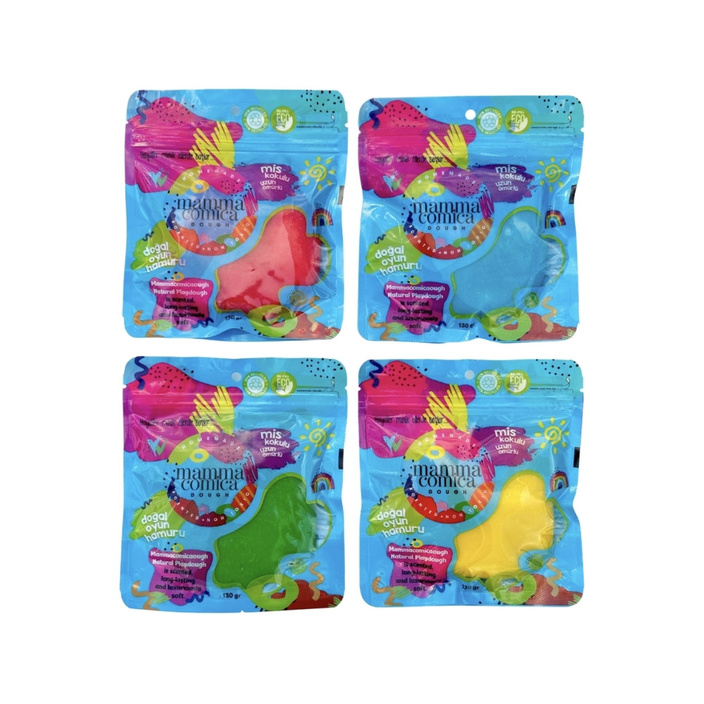 MammacomicaDough Doğal Oyun Hamuru 4’lü set ECO-Friendly Package (4*130gr) Oyuncak Fiyatı