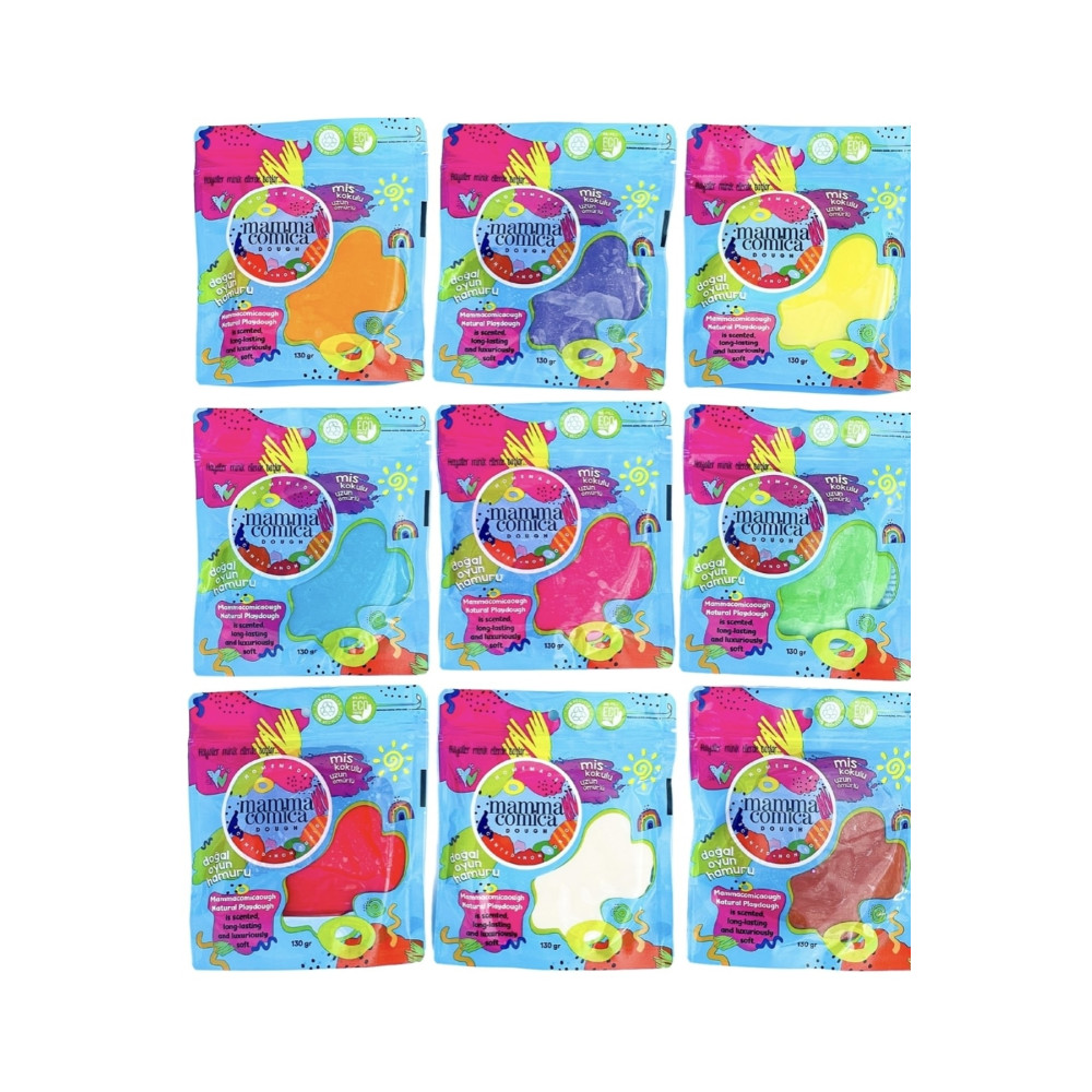 MammacomicaDough Doğal Oyun Hamuru 9’lu Set Eco-friendly Package (9*130GR) Oyuncak Fiyatı