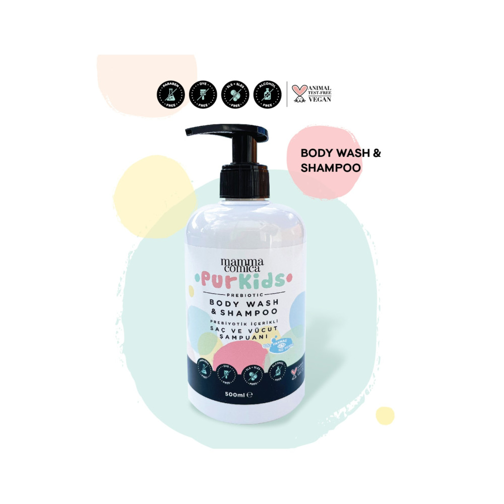 MammacomicaDough Purkids Prebiotikli Vegan Saç Ve Çocuk Şampuanı-500ml Bebek Şampuanı Fiyatı