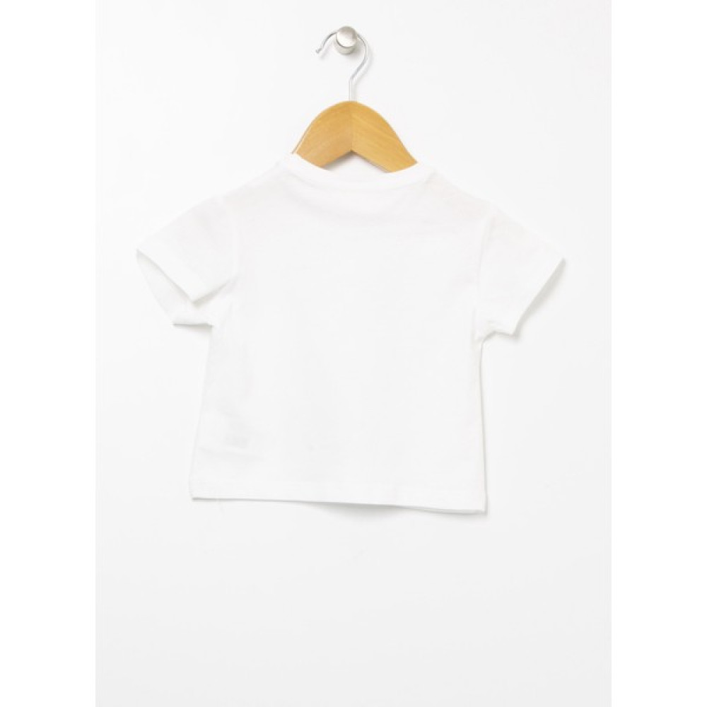 Mammaramma 22SG-33 Bisiklet Yaka Ekru Baskılı Bebek T-Shirt Bebek T-shirt Fiyatı