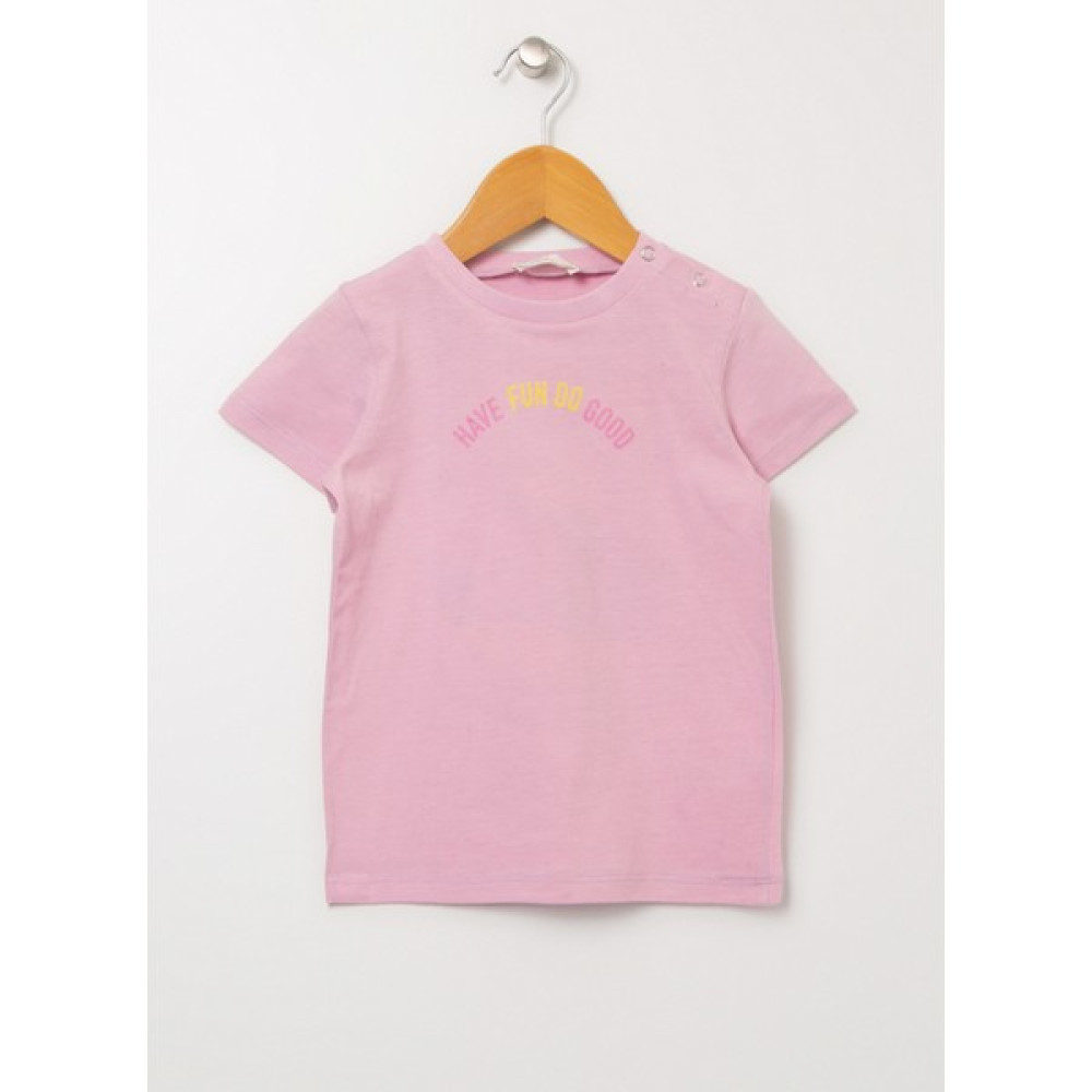 Mammaramma 22SG-57 Bisiklet Yaka Baskılı Lila Bebek T-Shirt Bebek T-shirt Fiyatı