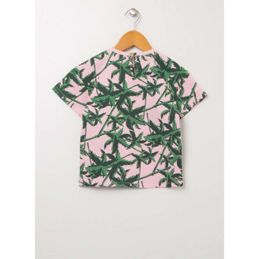 Mammaramma 22SG-76 Bisiklet Yaka Baskılı Pembe Bebek T-Shirt Bebek T-shirt Fiyatı