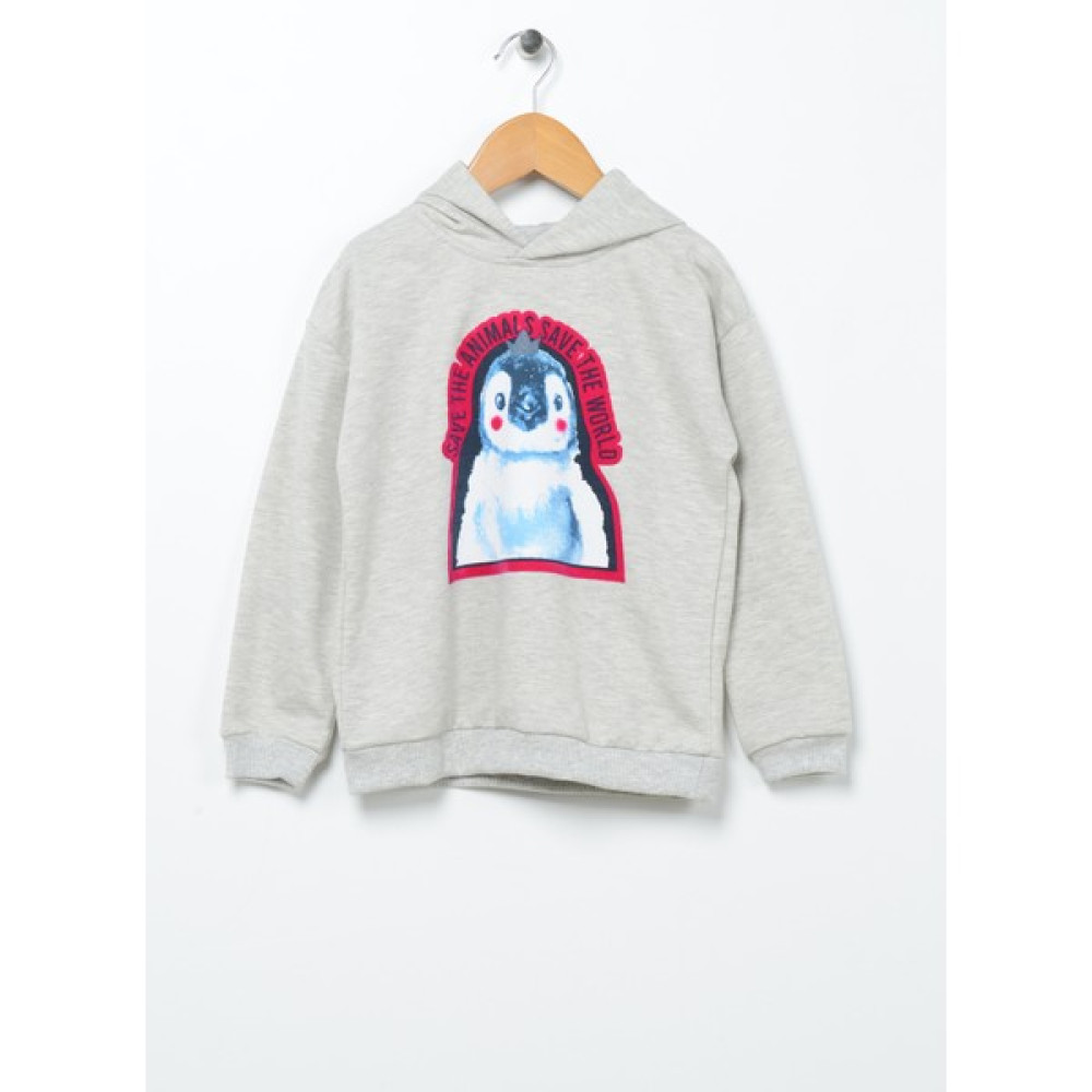 Mammaramma Baskılı Bebek Gri Melanj Sweatshirt 22FWG-40 Bayan Sweatshirt Fiyatı