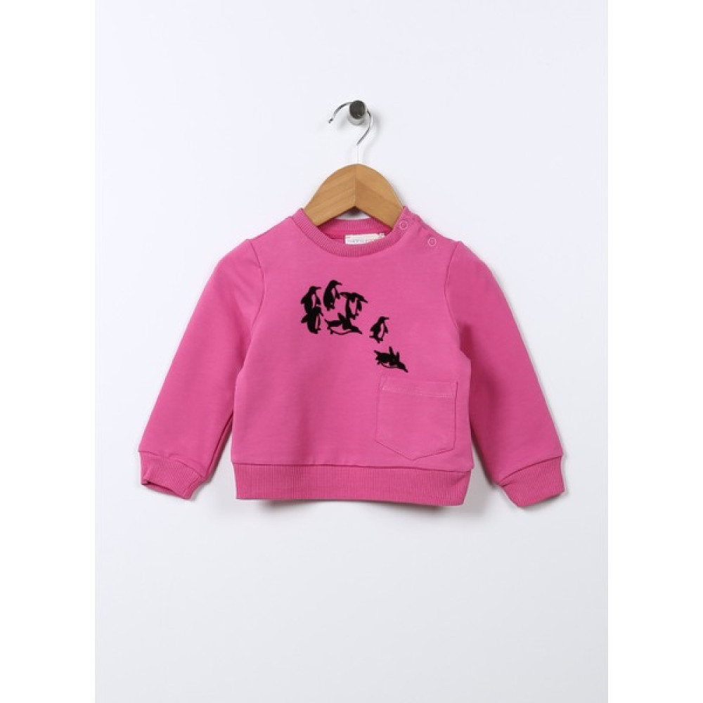 Mammaramma Baskılı Bebek Koyu Pembe Sweatshirt 22FWG-52 Bayan Sweatshirt Fiyatı