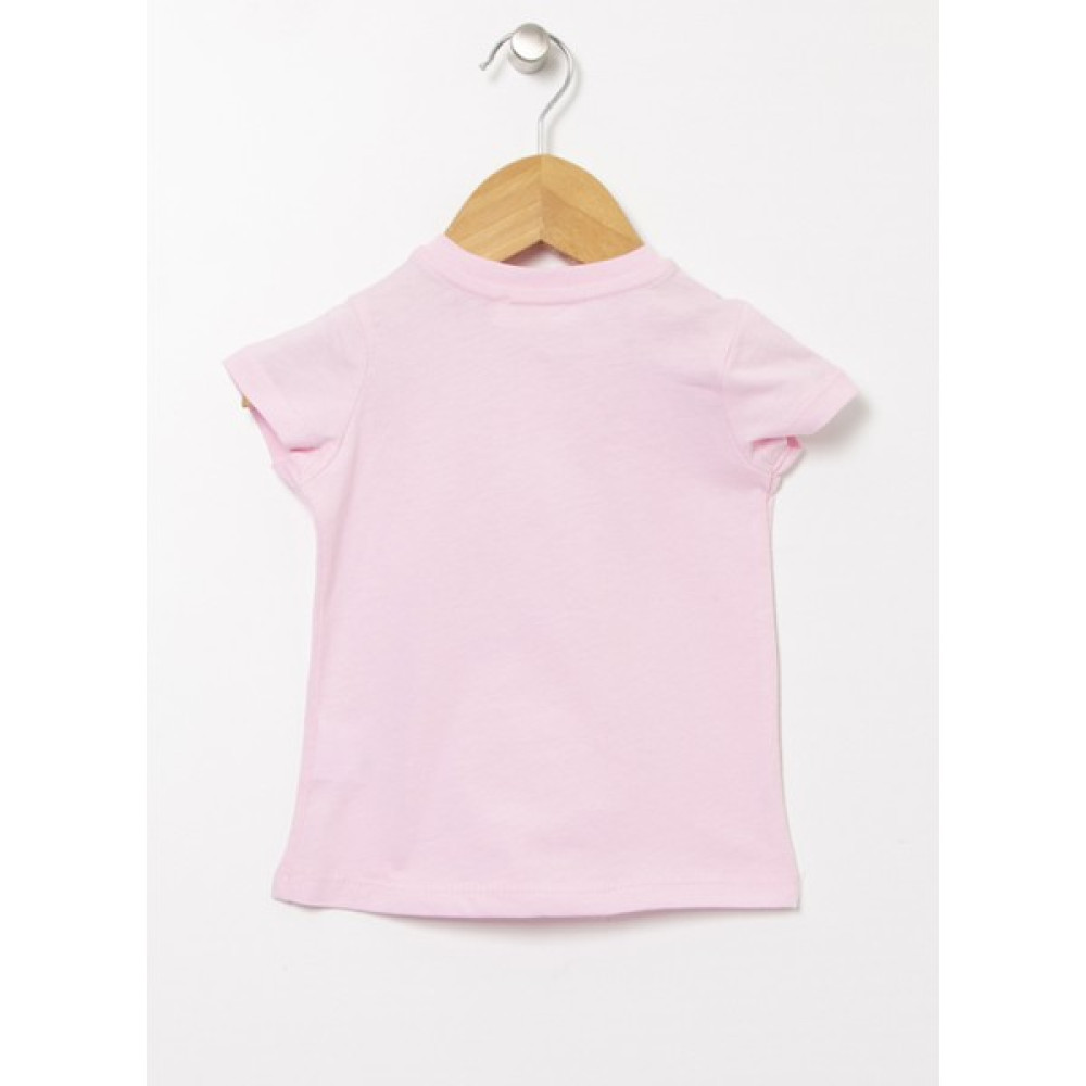 Mammaramma Bisiklet Yaka Baskılı Pembe Bebek T-Shirt - 22Sg-22 Bebek T-shirt Fiyatı