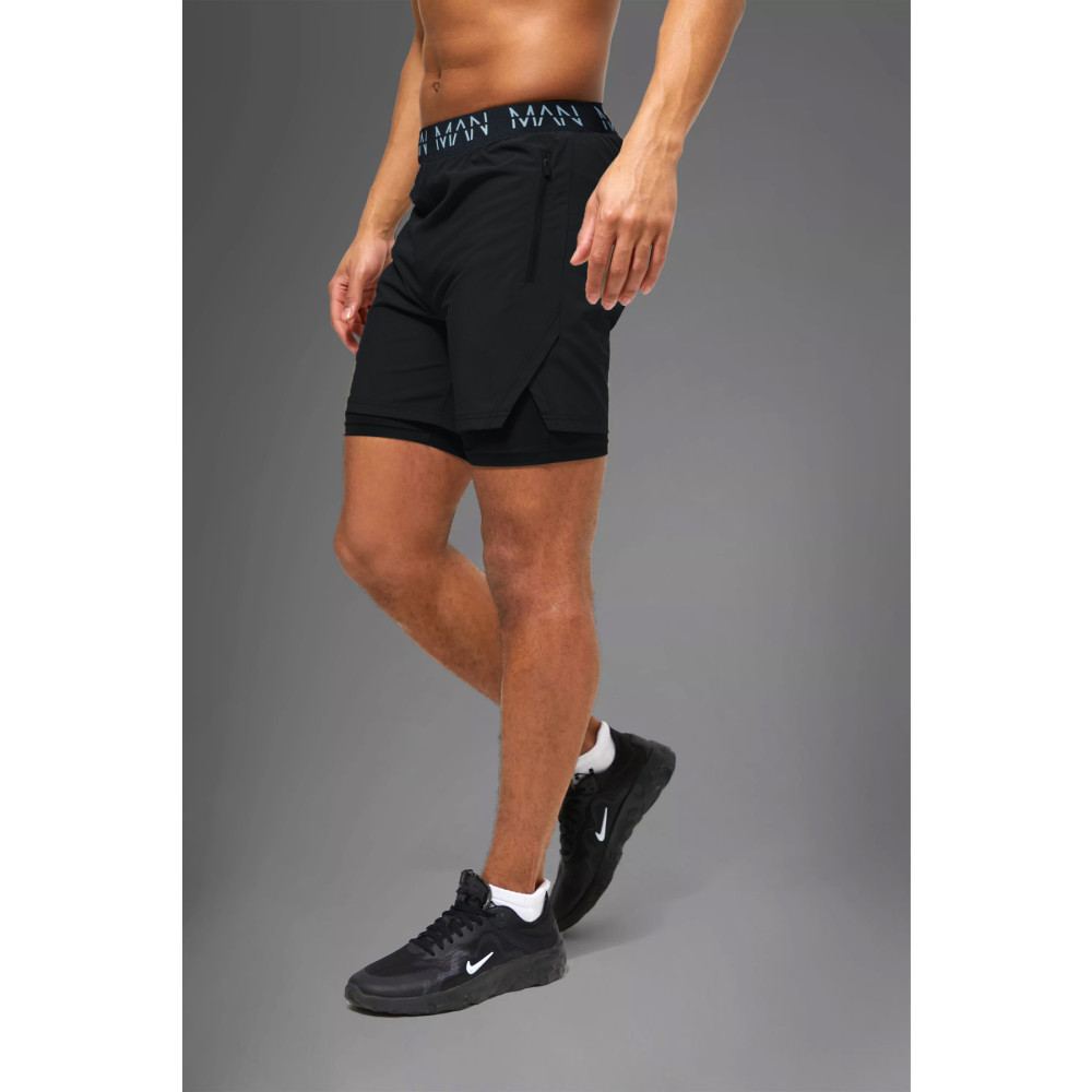 Man Of Man Siyah Unisex Gym Ve Fitness Fitness Astarlı Taytlı Şort 2XL Beden Erkek Şort Fiyatı