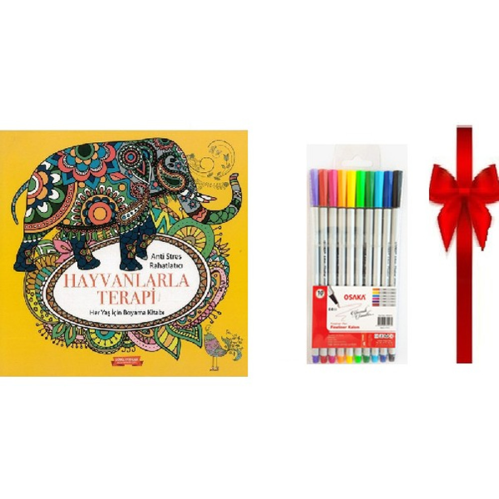 Mandala Hayvanlarla Terapi - Her Yaş Için Boyama Kitabı+Keçeli Kalem Seti(10 Renk) (Ciltli) Zihinsel Gelişim Kitapları Fiyatı