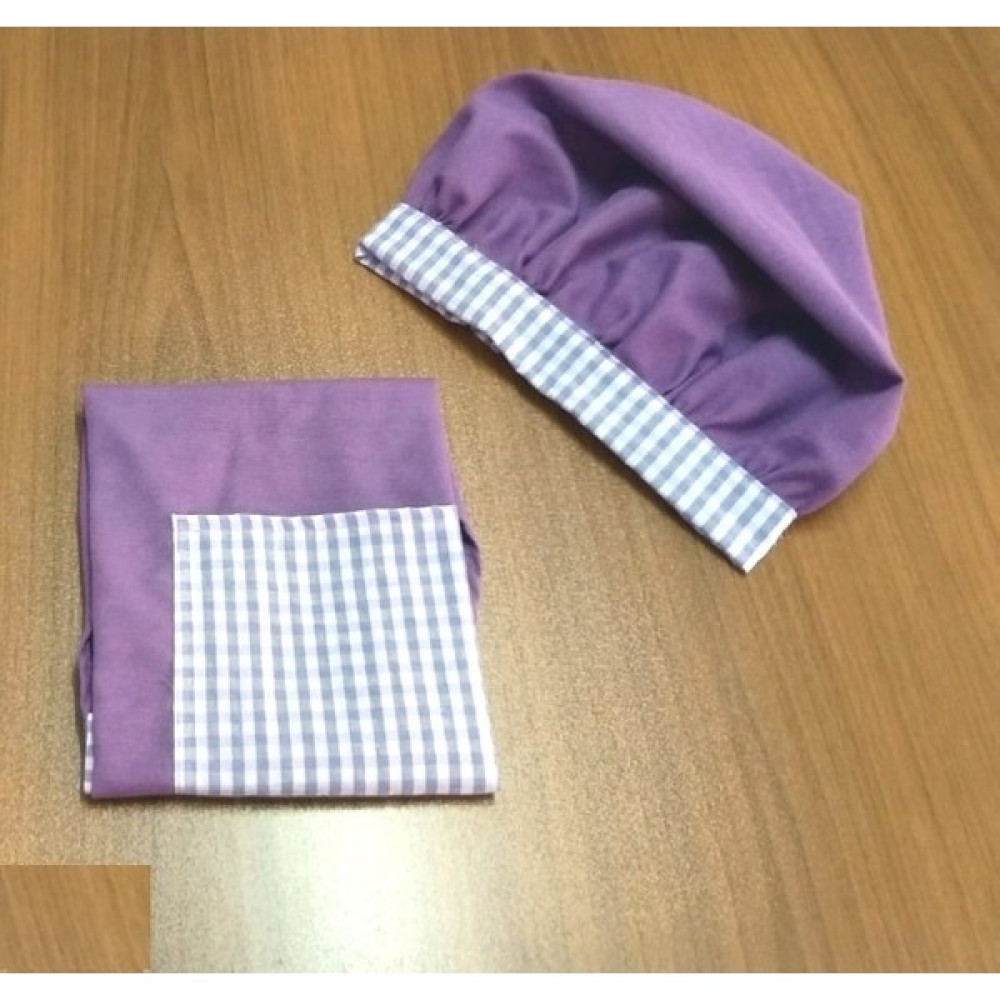 Mandaş Tekstil Şapkalı Çocuk Mutfak Önlüğü, Etkinlik Önlüğü, Aşçı ÖNLÜĞÜ-V28 Lila - Standart Mutfak Önlüğü Fiyatı