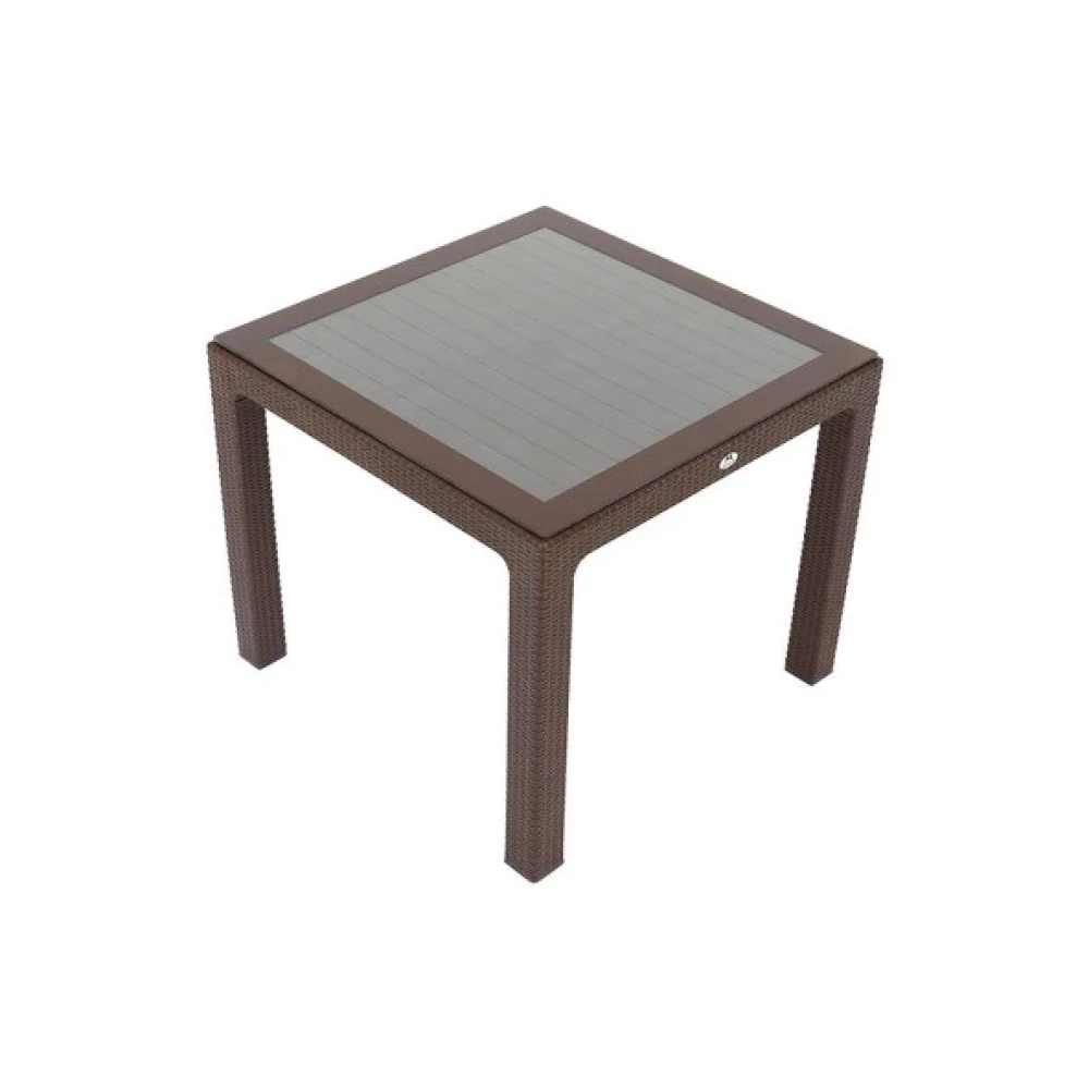 Mandella 90X90 Elit Rattan Masa (Camlı) Kahverengi Masa - Sandalye & Tabure Fiyatı