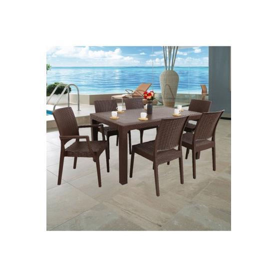 Mandella Elit 90x150 Rattan 2 Elit Koltuk 4 Elit Sandalye Masa Takımı Beyaz
