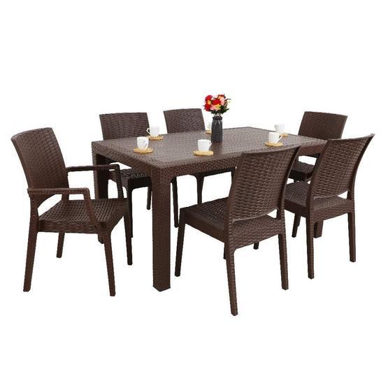 Mandella Elit 90x150 Rattan 2 Elit Koltuk 4 Elit Sandalye Masa Takımı Beyaz