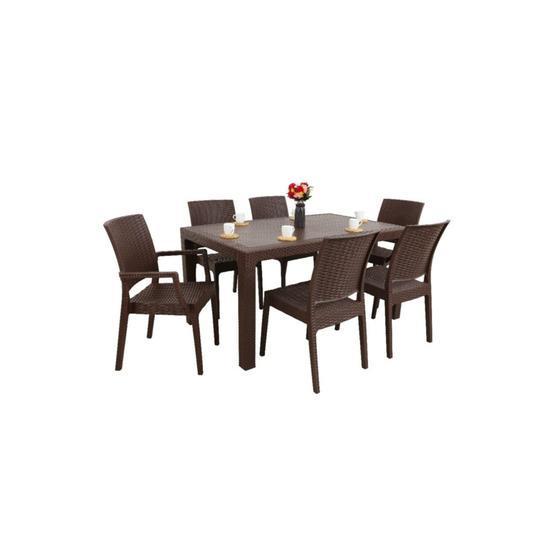 Mandella Elit 90x150 Rattan 2 Elit Koltuk 4 Elit Sandalye Masa Takımı Beyaz