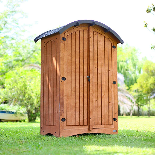 Mandu 790 L Radius Çatılı Ahşap Bahçe Depolama Dolabı Bahçe Mobilyası Fiyatı