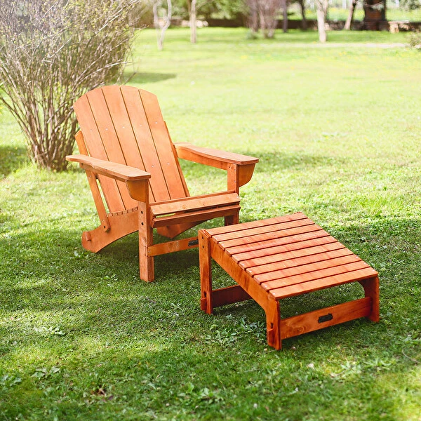Mandu Adirondack Ayak Uzatma Standı - Kahverengi Bahçe Mobilyası Takımı Fiyatı