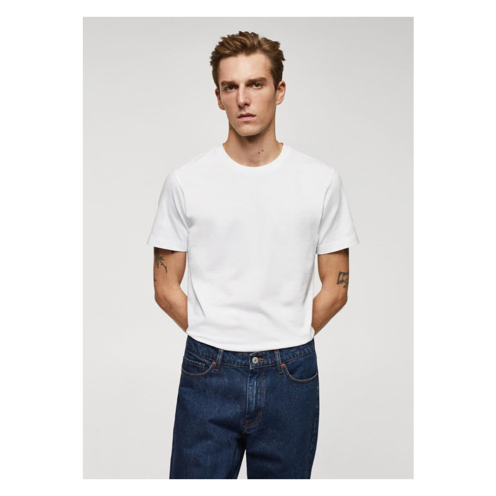 MANGO Man Basic Streç Pamuklu Tişört XL Beden Bayan T-shirt Fiyatı
