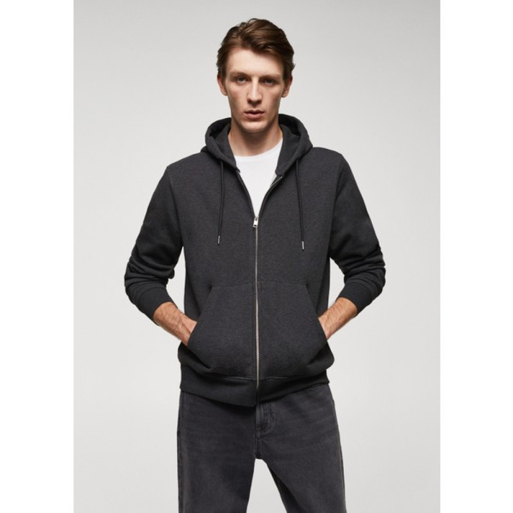Mango Man Pamuklu Fermuarlı Kapüşonlu Sweatshirt Erkek Sweatshirt Fiyatı