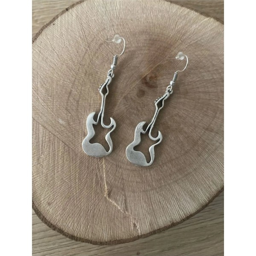 Maniera Aksesuar Içi Boş Gitar Küpe - Gümüş Küpeler Fiyatı