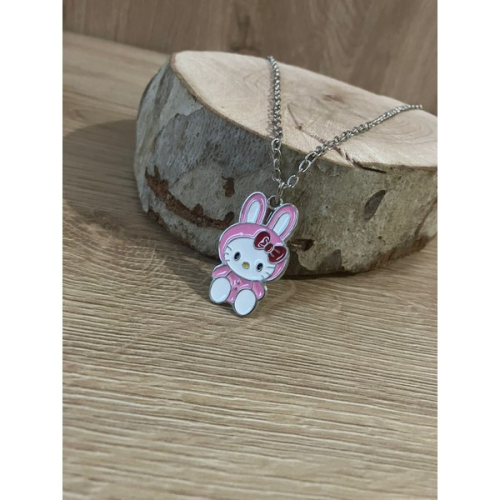 Maniera Aksesuar Pijamalı Hello Kitty Kolye - 50cm - Siyah-Gümüş - 60 cm Bijuteri Kolye Fiyatı