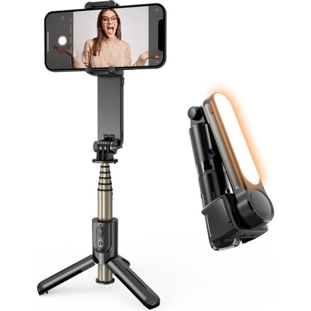 Manjia Bluetooth Selfie Çubuğu E Işkembe L09 Gimball Com Işık Işığı (Yurt Dışından) - Siyah Tripodlar Fiyatı