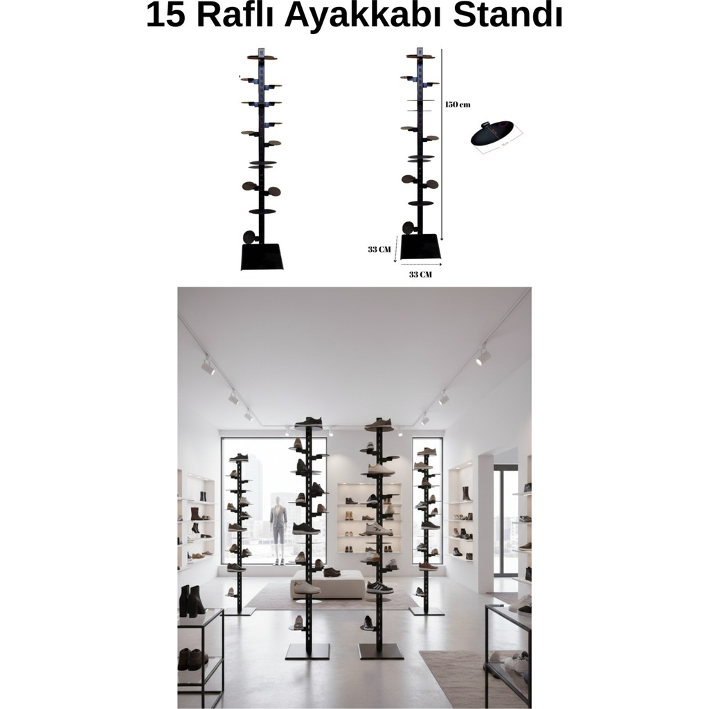 Manken İstanbul 15 Adet Ayakkabı Raflı Ayakkabı Reyonu Ayakkabılar ve Çantalar Fiyatı