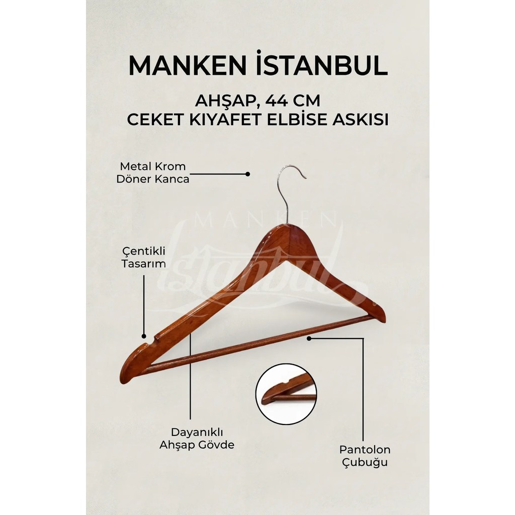 Manken İstanbul 20 Adet A-Kalite Ahşap Ceket Askısı Gömlek Askısı Tişört Askısı Ahşap Askı Elbise Askısı - Ceviz Giyim & İç Giyim Fiyatı