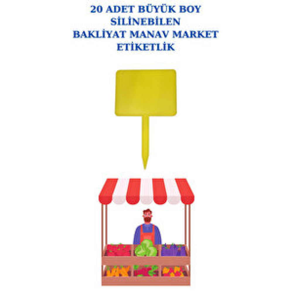 Manken İstanbul 20 Adet Sarı Büyük Boy Yaz Sil Sapla Bakliyat Etiketliği Manav Etiketliği Pazarcı Etiketi Sarı Etiket Fiyatı