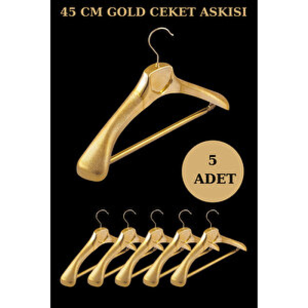 Manken İstanbul 5 Adet A Kalite Gold Kaplama Plastik Ceket Askısı Kıyafet Askısı Takım Elbise Askısı Dolap İçi Düzenleyici Fiyatı