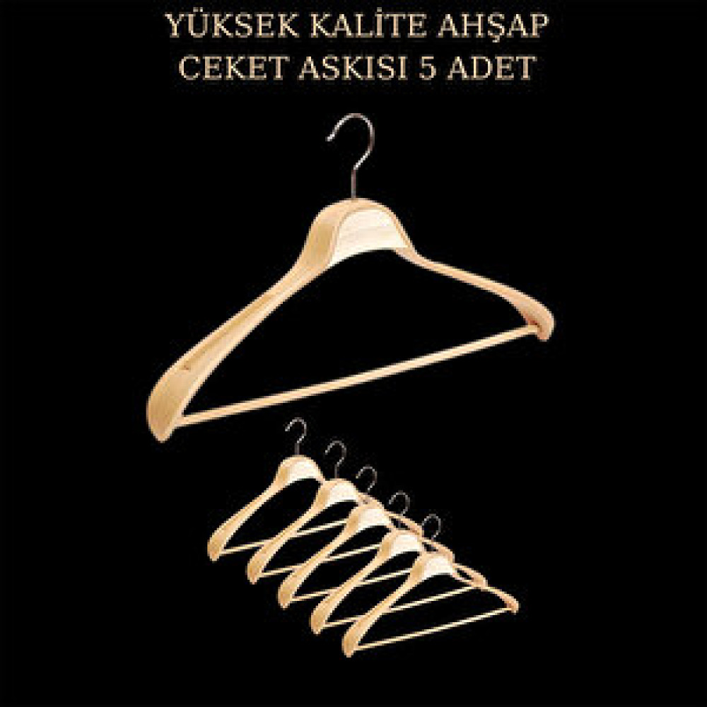 Manken İstanbul 5 Adet Yüksek Kalite 44 Cm Ahşap Askı Ceket Askısı Takım Elbise Askısı Ahşap Elbise Askısı Dolap İçi Düzenleyici Fiyatı