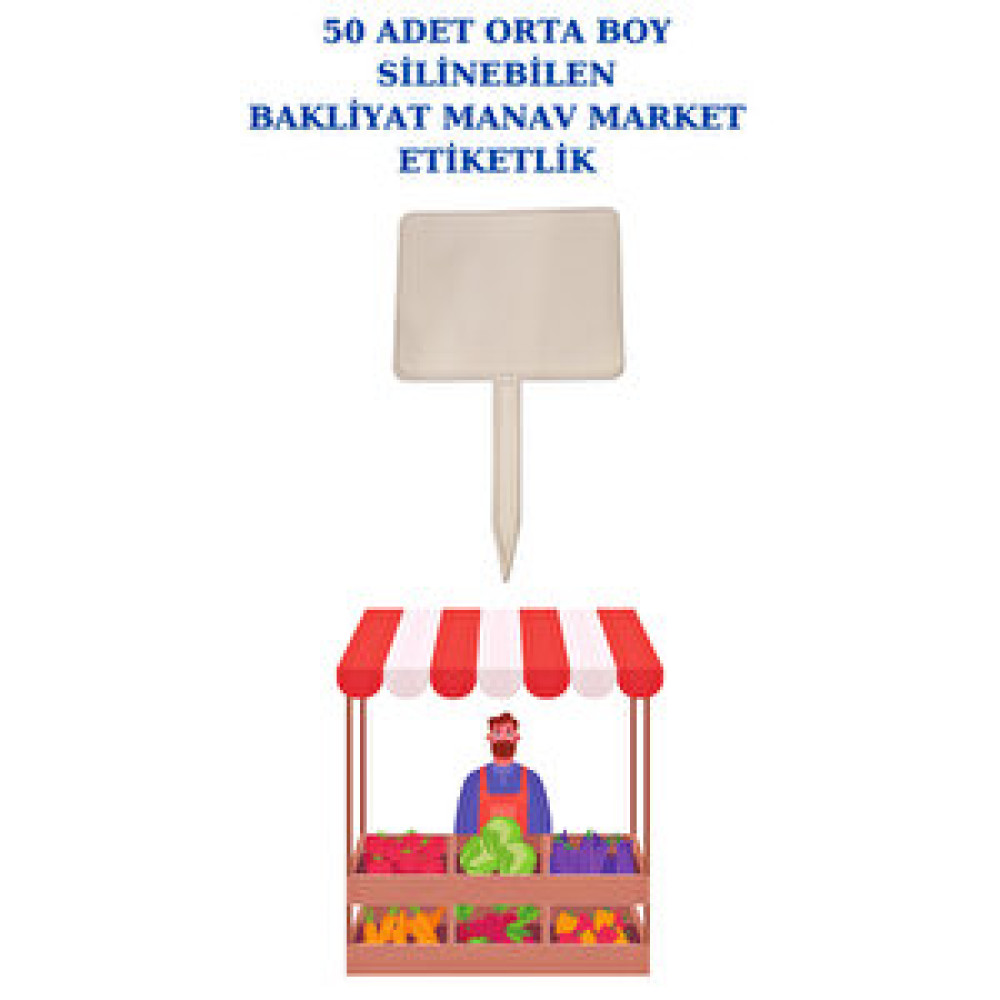 Manken İstanbul 50 Adet Beyaz Orta Boy Yaz Sil Sapla Bakliyat Etiketliği Manav Etiketliği Pazarcı Etiketi Beyaz Etiket Fiyatı