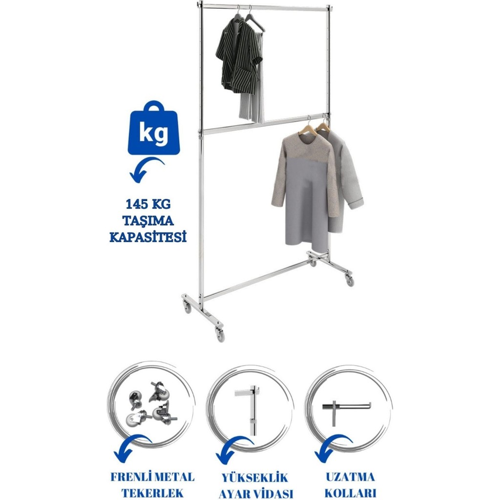 Manken İstanbul Çift Katlı Elbise Askılığı Mağaza Askısı Etek Askısı Orta Stand Giyim & İç Giyim Fiyatı