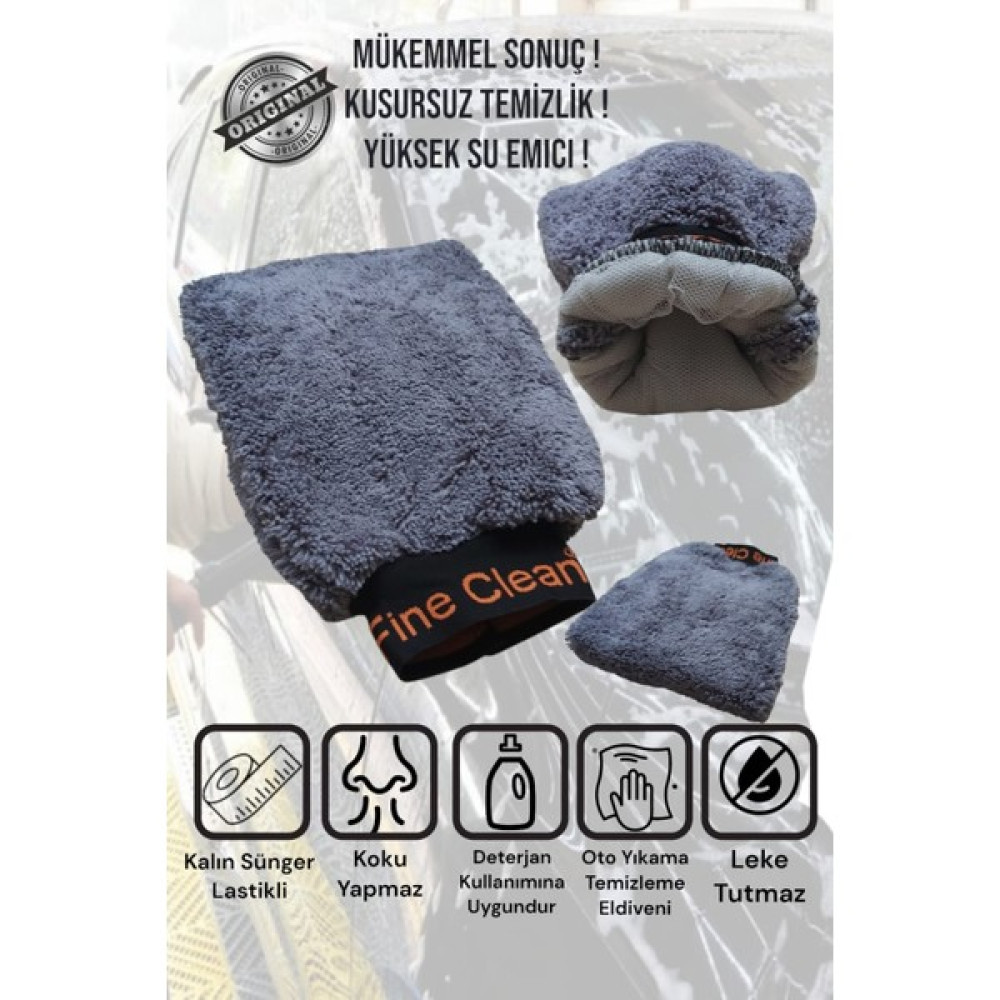 Manosta Extra Kalın Sünger Profesyonel Araba Yıkama Kurulama Cila Eldiveni Mikrofiber Oto Bez - 0315 Gri Oto Bakım Bezleri Fiyatı