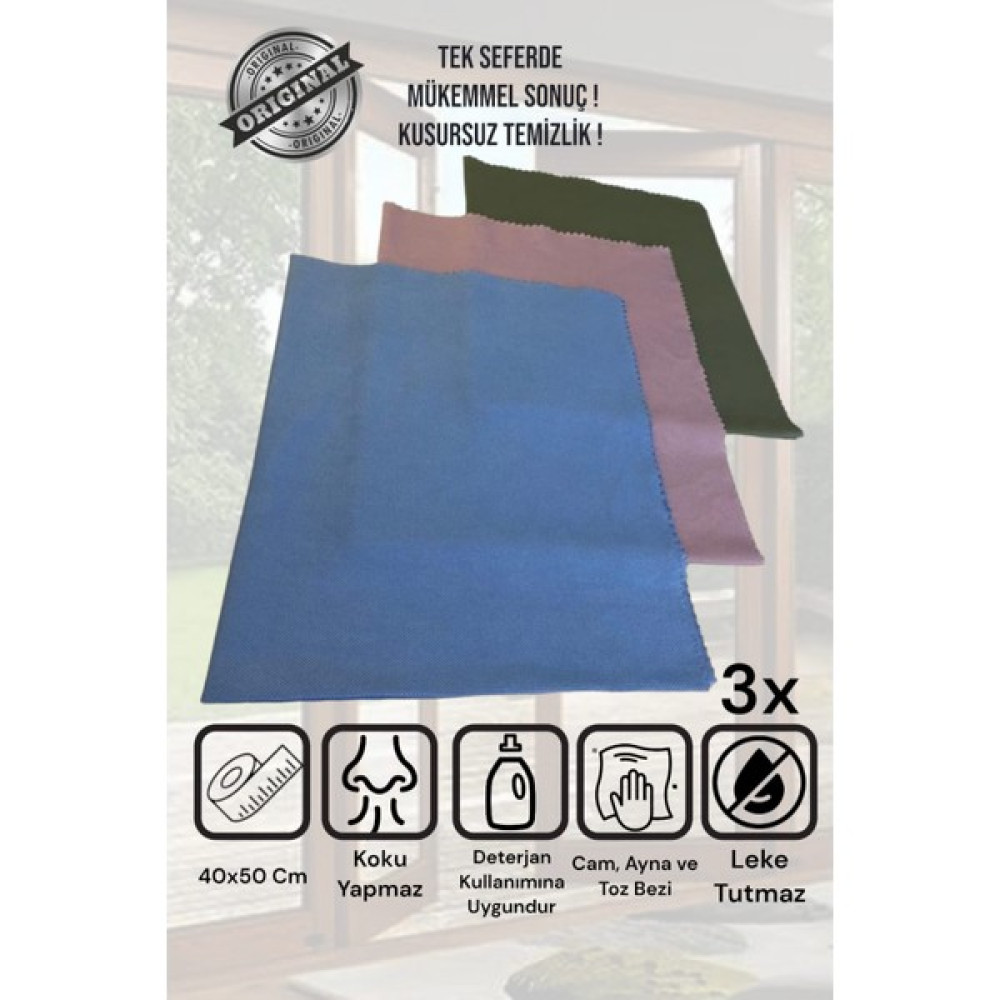 Manosta Missclean ( 3 Adet ) Mikrofiber Sihirli Cam ve Ayna Temizlik Bezi 40*50 - Beyaz Temizlik Malzemeleri Fiyatı