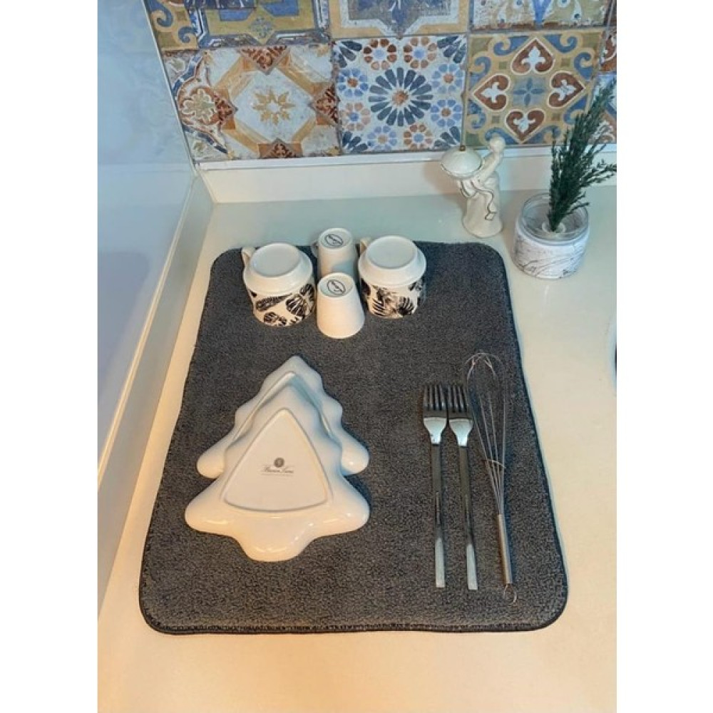 Manosta Missclean Mikrofiber Bulaşık Kurulama Matı 36*45 cm Kurutma Örtüsü Tezgah Üstü Süper Emici - Gri Pratik Mutfak Gereçleri Fiyatı
