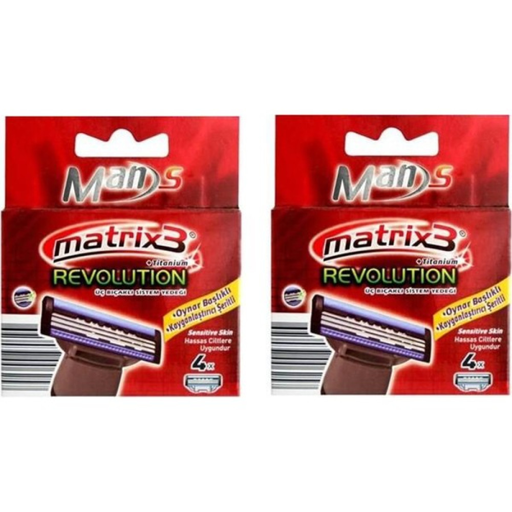 Mans Matrix 3 Revolution Sistem Tıraş Bıçağı 2 Paket Tıraş Bıçağı ve Yedekleri Fiyatı