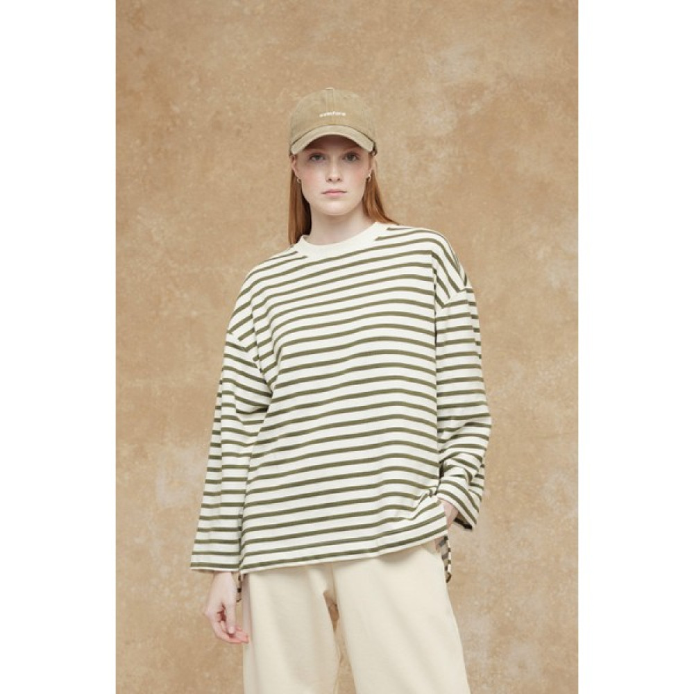 Manuka Çizgili Sweatshırt Çağla Bayan Sweatshirt Fiyatı