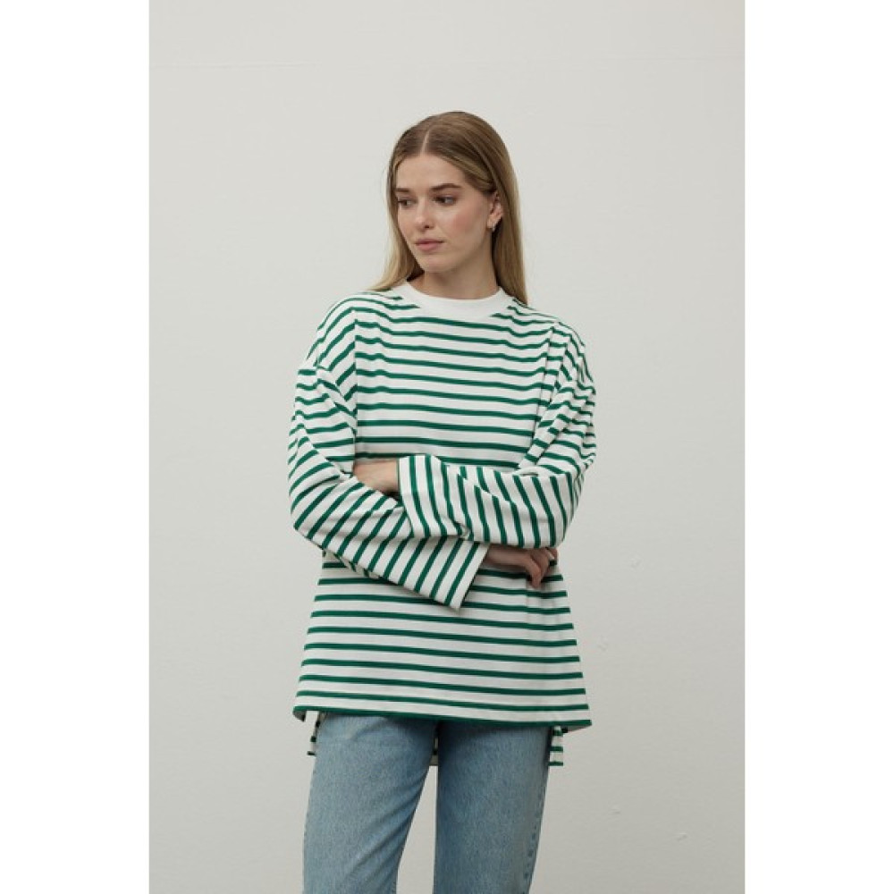 Manuka Çizgili Sweatshırt Zümrüt Bayan Sweatshirt Fiyatı