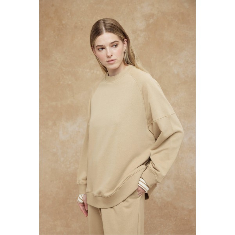 Manuka Oversıze Ribanalı Sweatshırt Camel Bayan Sweatshirt Fiyatı
