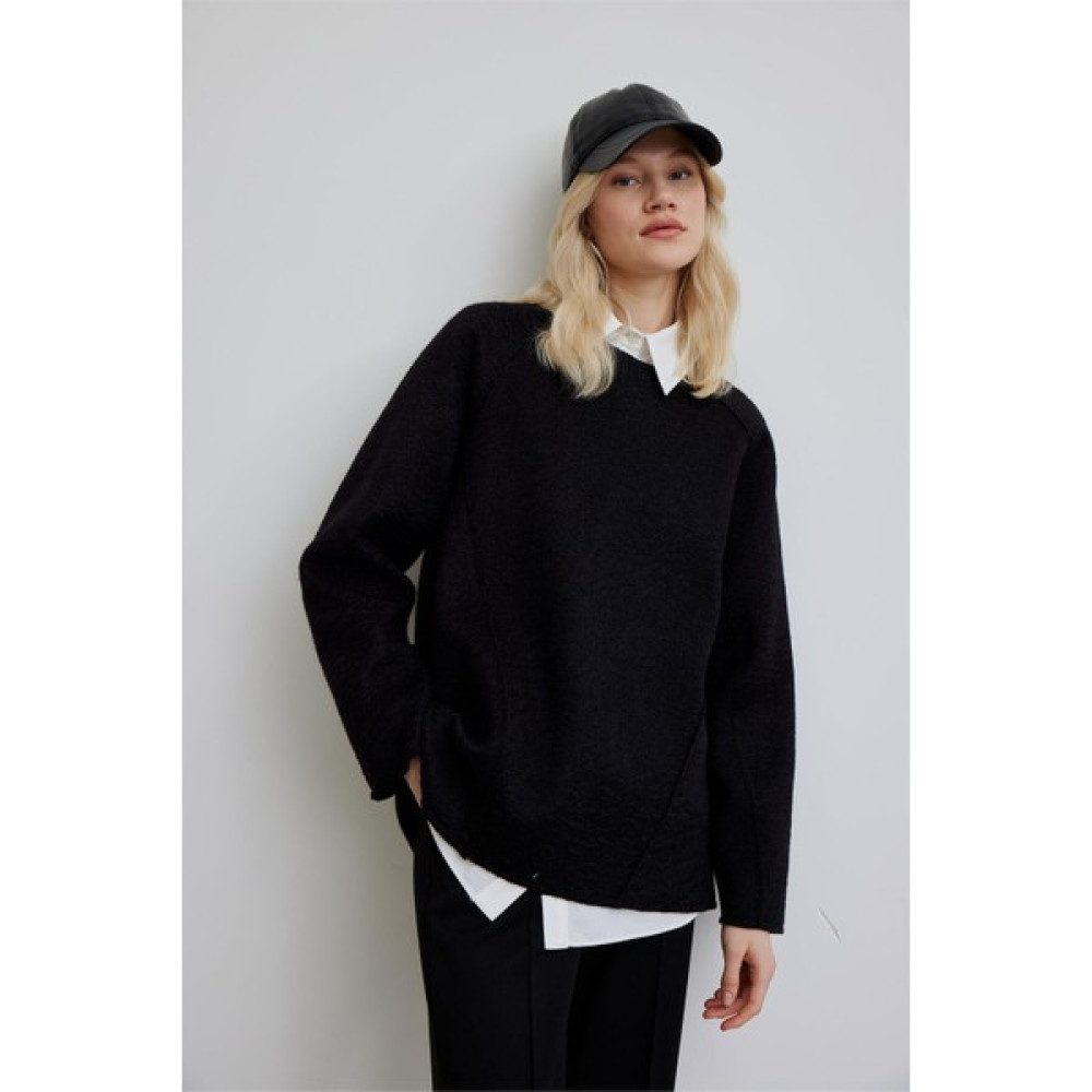 Manuka Tilda Kaşe Sweatshırt Siyah Bayan Sweatshirt Fiyatı