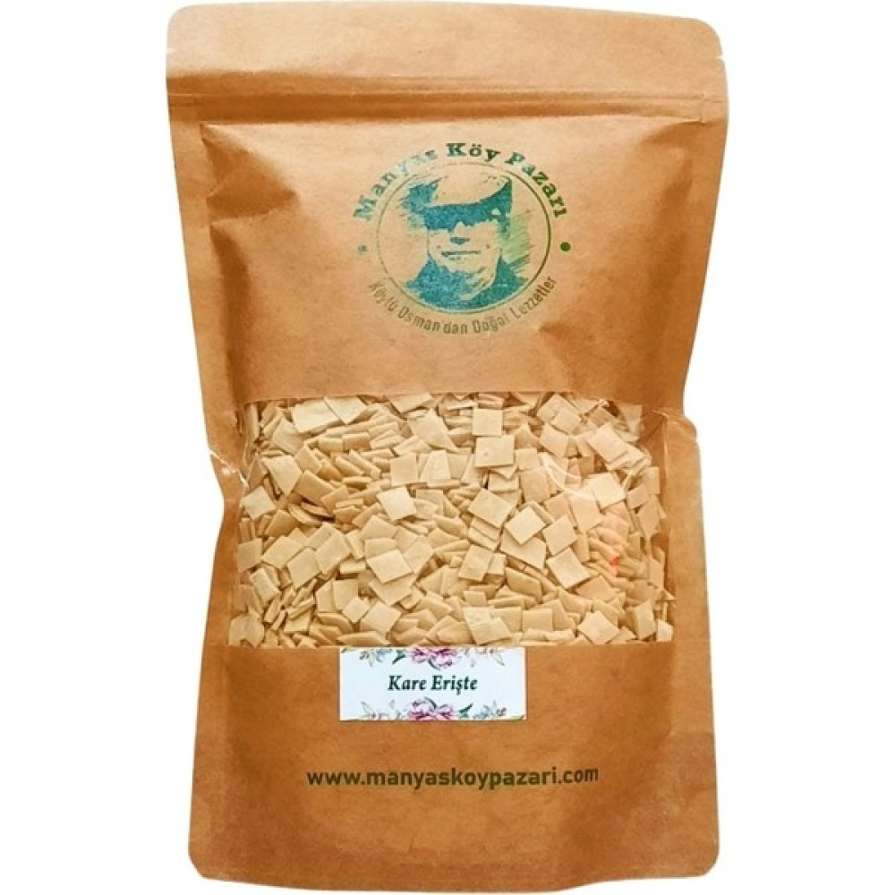 Manyas Köy Pazarı Doğal Ev Yapımı Köy Yumurtalı Kare Erişte Çorbalık Kare Hamur 500 gr Diğer Fiyatı