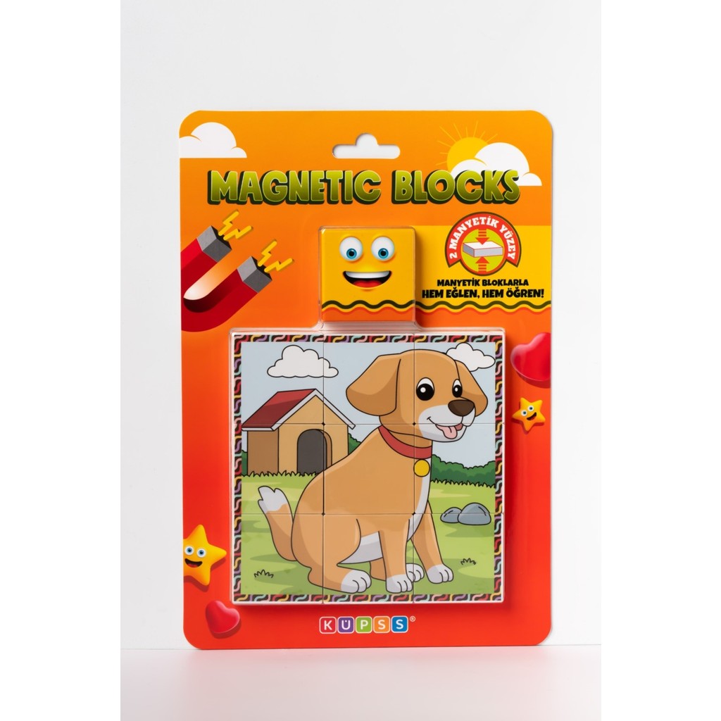 Manyetik Blok Çift Taraflı 9 Parçalı Mıknatıslı Puzzle 2 Görsel Köpek-Eşek Yapboz Evcil Hayvan Ürünleri Fiyatı