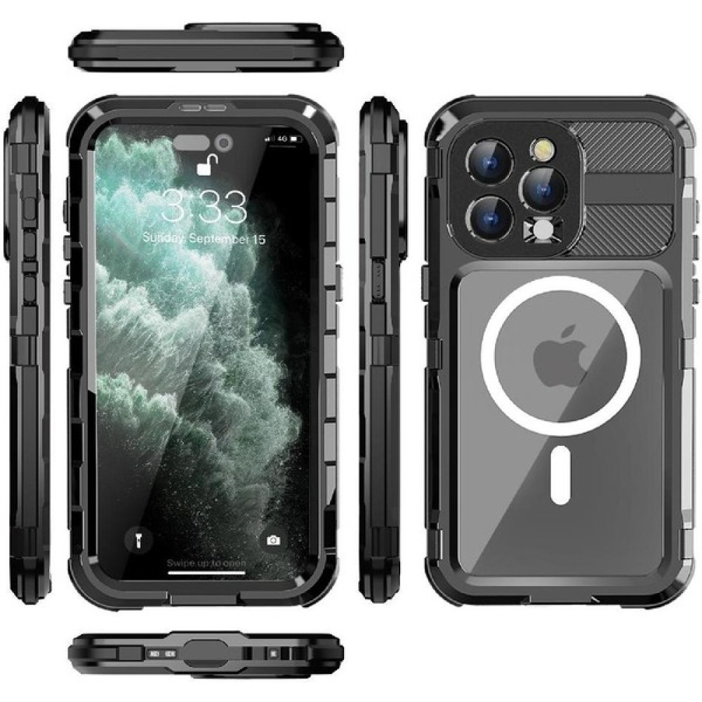 Manyi Mall Iphone 15 Için Kılıf Pro Max Su Geçirmez Dahili IP68 Su Geçirmez Tam Ekran (Yurt Dışından) - Siyah Cep Telefonu Kılıfı Fiyatı